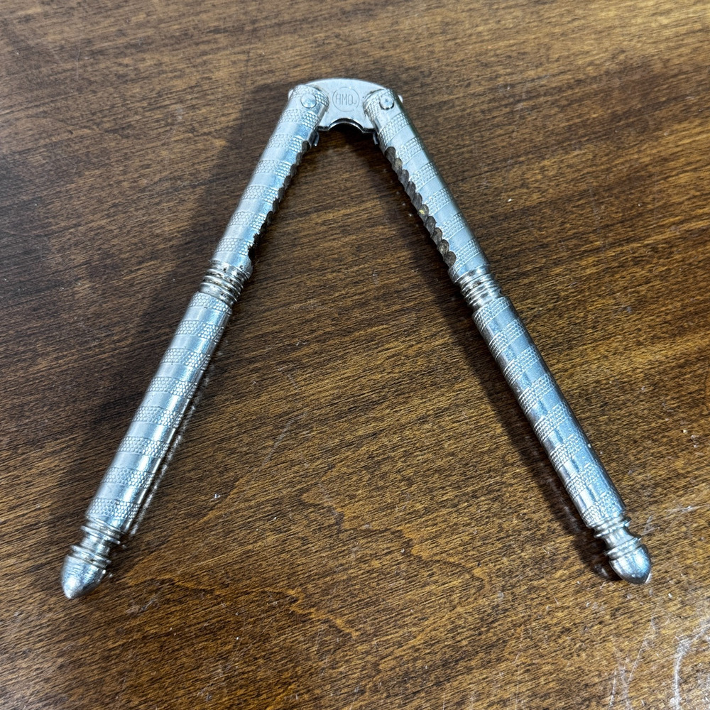 Vintage Metal Nutcracker Seafood Cracker Etched Textured Holiday